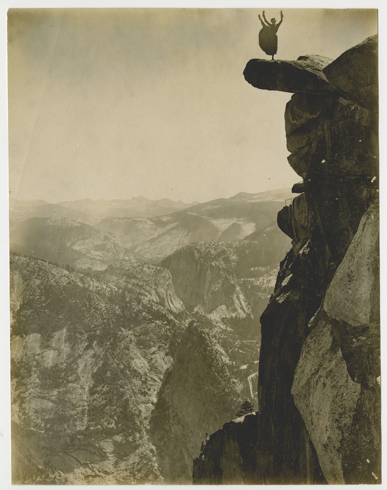 Untitled (Dancing on Overhanging Rock, Glacier Point, Yosemite), c. 1905